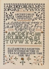 ELIZABETH D RIGHTER CROSS STITCH SAMPLER Pattern